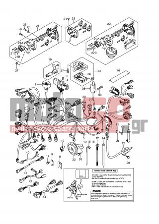 SUZUKI - AN400 (E2) Burgman 2007 - Electrical - WIRING HARNESS (IMOBI)(AN400AK9/ZAK9/AL0/ZL0) - 37155-10GF0-000 - SHUTTER, STEERING LOCK