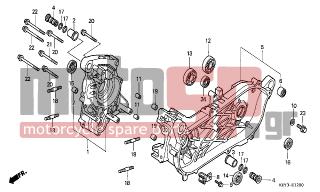 HONDA - FES125 (ED) 2000 - Κινητήρας/Κιβώτιο Ταχυτήτων - CRANKCASE - 32911-KFF-900 - CLIP, STARTING MOTOR CABLE