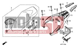 HONDA - XL700VA (ED)-ABS TransAlp 2008 - Body Parts - SEAT/REAR CARRIER - 80103-MG2-000 - CUSHION, RR. FENDER