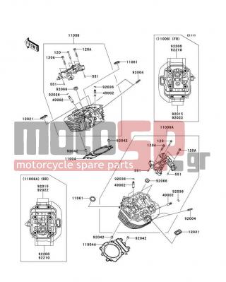 KAWASAKI - VULCAN® 1700 VAQUERO® 2011 - Engine/Transmission - Cylinder Head - 12021-0017 - VALVE-ASSY-REED