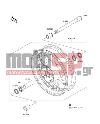 KAWASAKI - VULCAN® 1700 VAQUERO® 2011 -  - Front Wheel - 92152-1492 - COLLAR,FR HUB,L=46.5