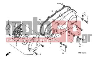 HONDA - SES150 (ED) 2004 - Engine/Transmission - LEFT CRANKCASE COVER - 19410-KGF-911 - DUCT ASSY., BELT COVER