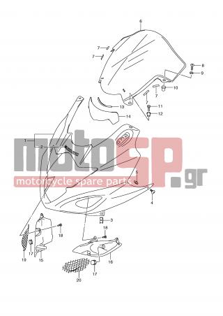 SUZUKI - GSXF650 (E2) 2010 - Body Parts - COWLING BODY (MODEL K8/K9) -  - COVER, SCREEN 