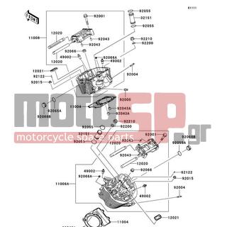 KAWASAKI - VULCAN® 900 CUSTOM 2011 - Engine/Transmission - Cylinder Head - 92043-1263 - PIN,6.2X8X14