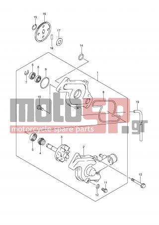 SUZUKI - DL650A (E2) ABS V-Strom 2008 - Engine/Transmission - WATER PUMP - 17491-19F40-000 - IMPELLER/SHAFT