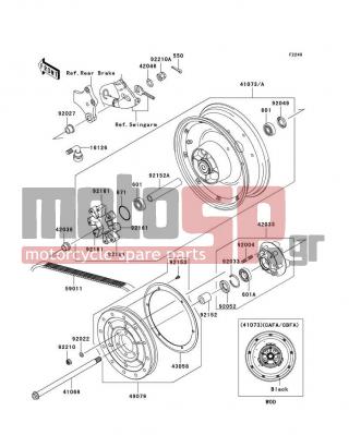 KAWASAKI - VULCAN® 900 CUSTOM 2011 -  - Rear Wheel/Chain - 92152-0351 - COLLAR,REAR BRAKE DRUM,L=166.4