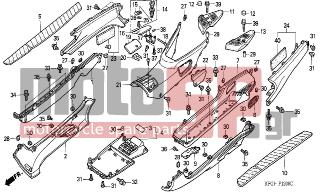 HONDA - FES250 (ED) 2002 - Body Parts - FLOOR PANEL/CENTER COVER - 50623-KEY-900ZK - COVER COMP., UNDER *NH383R*