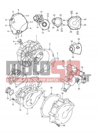 SUZUKI - GSX-R1000 (E2) 2001 - Engine/Transmission - CRANKCASE COVER - 11491-33E02-000 - GASKET