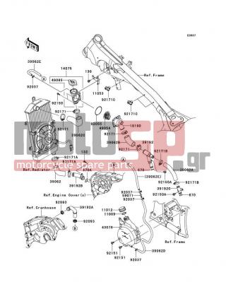 KAWASAKI - VULCAN® 900 CUSTOM 2011 - Κινητήρας/Κιβώτιο Ταχυτήτων - Water Pipe - 92171-0338 - CLAMP