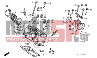 HONDA - XRV750 (IT) Africa Twin 1994 - Engine/Transmission - REAR CYLINDER HEAD - 12231-MF5-305 - GUIDE, IN. VALVE(O.S.)