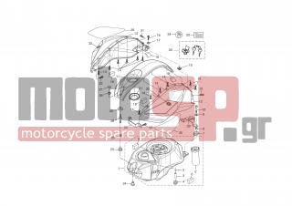 YAMAHA - YZF R125 (GRC) 2008 - Body Parts - FUEL TANK - 5D7-F4139-00-26 - Cover, Side 2