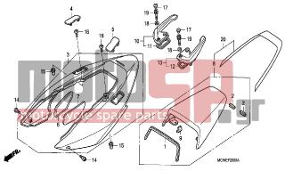 HONDA - VFR800 (ED) 2006 - Body Parts - REAR COWL - 77216-MCW-D00ZJ - COVER, R. GRIP *NHA64P*