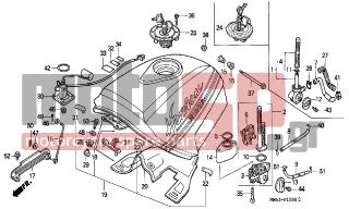 HONDA - CBR1000F (ED) 1988 - Body Parts - FUEL TANK - 64583-MM5-000 - STAY, INNER PANEL