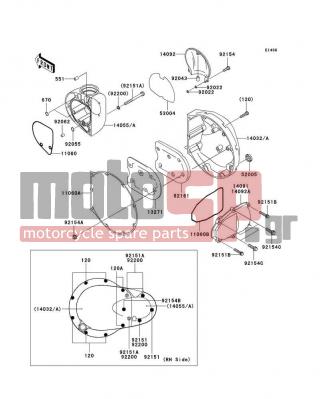 KAWASAKI - W800 (EUROPEAN) 2011 - Engine/Transmission - Right Engine Cover(s) - 53004-1124 - MAT,BEVEL COVER