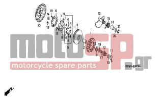 HONDA - SZX50 (X8R) (IT) 2001 - Engine/Transmission - DRIVE FACE/ KICK STARTER SPINDLE - 90412-329-000 - WASHER, THRUST, 10MM