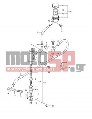 SUZUKI - RM250 (E2) 2002 - Brakes - REAR MASTER CYLINDER - 69735-00B20-000 - CLAMP