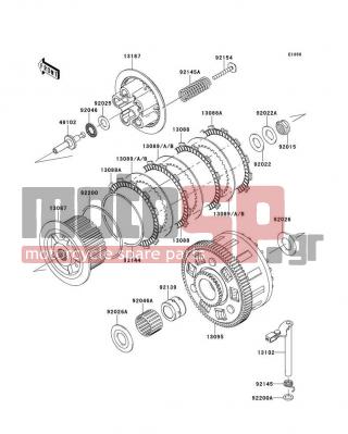 KAWASAKI - Z1000 2011 - Κινητήρας/Κιβώτιο Ταχυτήτων - Clutch - 92015-1555 - NUT,20MM