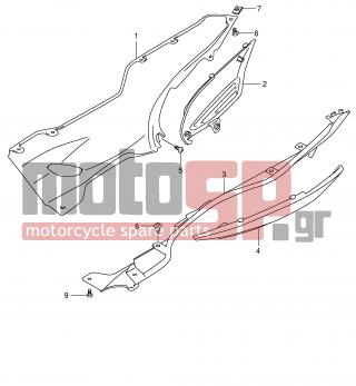 SUZUKI - AN400 (E2) Burgman 2001 - Body Parts - SIDE LEG SHIELD (MODEL X) - 09409-07332-000 - CLIP