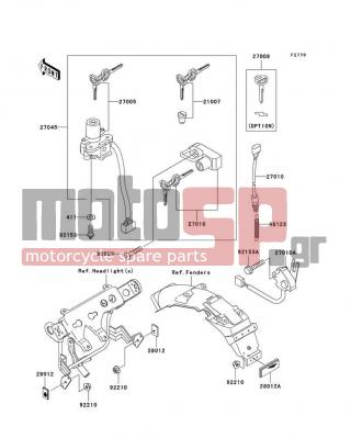 KAWASAKI - CANADA ONLY 2010 -  - Ignition Switch - 46123-1056 - SPRING-COMP,REAR BRAKE SWITCH