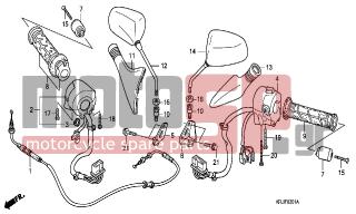 HONDA - FES150A (ED) ABS 2007 - Frame - SWITCH/CABLE/MIRROR (FES1257/ A7)(FES1507/A7) - 93500-050450G - SCREW, PAN, 5X45