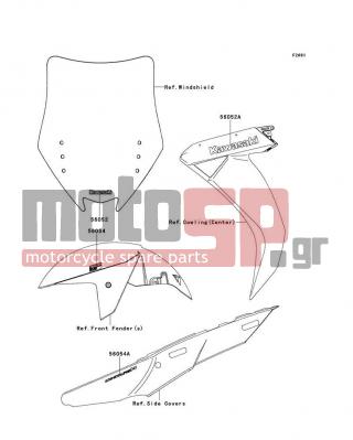 KAWASAKI - CONCOURS® 14 ABS 2010 - Εξωτερικά Μέρη - Decals(Blue)(CAF) - 56054-0592 - MARK,FRONT FENDER,KTRC