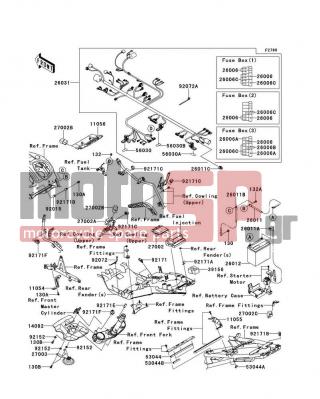 KAWASAKI - CONCOURS™ 14 2010 -  - Chassis Electrical Equipment - 11054-1131 - BRACKET,SUB FRAME,FR