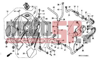 HONDA - XRV750 (ED) Africa Twin 2000 - Body Parts - FUEL TANK/FUEL PUMP - 17500-MAY-G20ZA - TANK SET, FUEL (WL) *TYPE11*