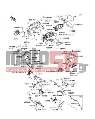 KAWASAKI - CONCOURS™ 14 2010 - Body Parts - Cowling(Upper) - 92039-0051 - RIVET