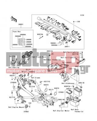 KAWASAKI - ER-6N 2010 -  - Chassis Electrical Equipment - 92037-1163 - CLAMP,SPEED,L=58
