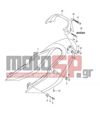 SUZUKI - GSF600S (E2) 2003 - Εξωτερικά Μέρη - SEAT TAIL COVER (GSF600SK2/SUK2) - 09180-08199-000 - SPACER, CENTER (8.5X14X9)