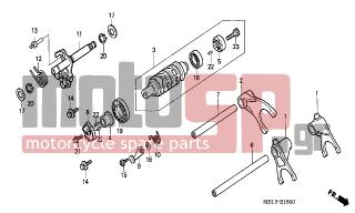 HONDA - CBR1000RR (ED) 2007 - Engine/Transmission - GEARSHIFT DRUM - 24610-MFA-D00 - SPINDLE COMP., GEARSHIFT