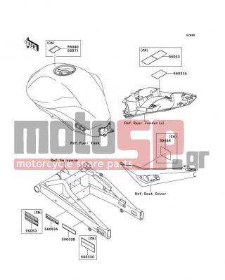 KAWASAKI - ER-6N (EUROPEAN) 2010 - Body Parts - Labels - 56053-0312 - LABEL-SPECIFICATION,TIRE&LOAD