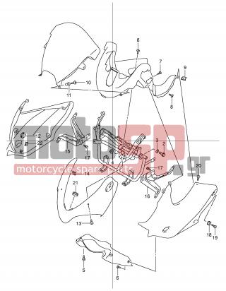 SUZUKI - GSF600S (E2) 2003 - Εξωτερικά Μέρη - COWLING INSTALLATION PARTS (WITH COWLING) - 94510-31F10-000 - BRACE, COWLING