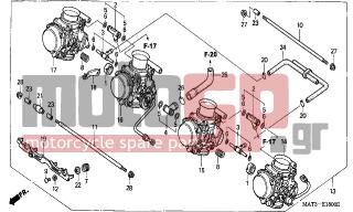 HONDA - CBR1100XX (ED) 1998 - Engine/Transmission - CARBURETOR (ASSY.) - 16053-MA6-003 - SPRING, COMPRESSION COIL