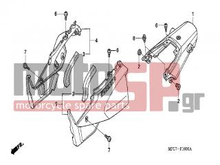 HONDA - FMX650 (ED) 2005 - Body Parts - SIDE COVER - 77210-MFC-640ZA - COWL, RR. *NH1*