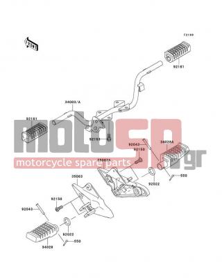 KAWASAKI - FURY 125R 2010 -  - Footrests - 550AA2015 - PIN-COTTER,2.0X15