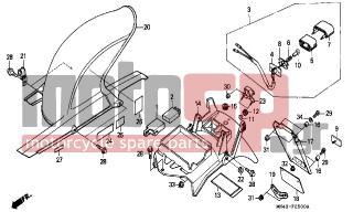 HONDA - CBR600F (ED) 1989 - Body Parts - REAR FENDER (1) - 30410-MT6-601 - SPARK UNIT