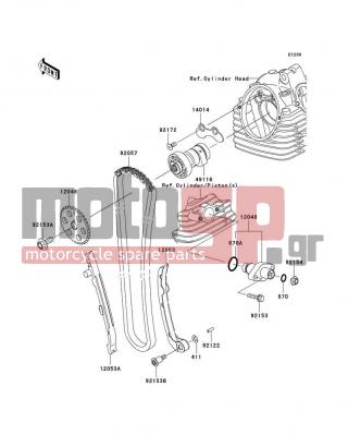 KAWASAKI - KLX140L (CANADA ONLY) 2010 - Engine/Transmission - Camshaft(s)/Tensioner - 12053-0126 - GUIDE-CHAIN,RR