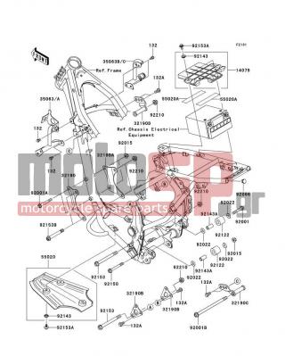 KAWASAKI - KLX140L (CANADA ONLY) 2010 -  - Frame Fittings - 35063-0415-458 - STAY,SHROUD,LH,P.SILVER