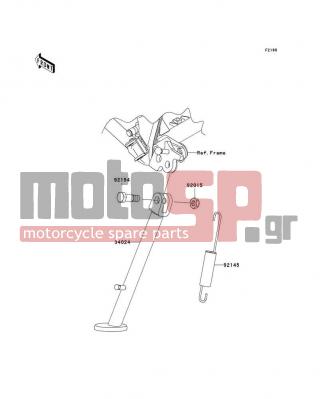 KAWASAKI - KLX140L (CANADA ONLY) 2010 -  - Stand(s) - 34024-0063-458 - STAND-SIDE,P.SILVER