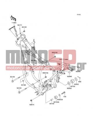 KAWASAKI - KX65 (CANADA ONLY) 2010 - Engine/Transmission - Engine Mount - 92122-1213 - ROLLER,CHAIN GUIDE
