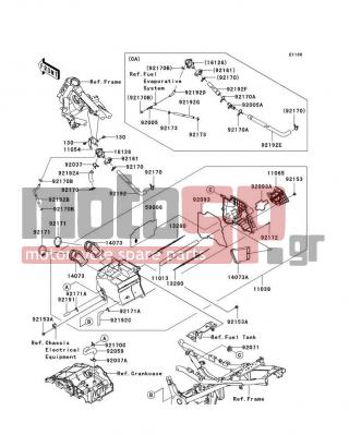 KAWASAKI - NINJA® 250R 2010 - Engine/Transmission - Air Cleaner - 92192-0424 - TUBE,ASV-AIR FILTER