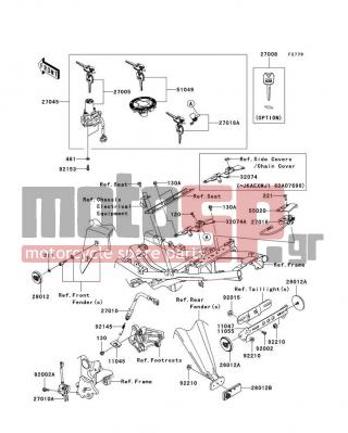 KAWASAKI - NINJA® 250R 2010 -  - Ignition Switch/Locks/Reflectors - 55020-0466 - GUARD,SEAT LOCK