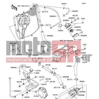 KAWASAKI - NINJA® ZX™-10R 2010 - Engine/Transmission - Water Pipe - 39062-0260 - HOSE-COOLING,OVER FLOW