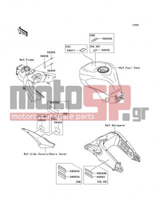 KAWASAKI - NINJA® ZX™-10R 2010 - Body Parts - Labels - 56071-0158 - LABEL-WARNING,EVAPO