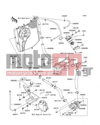 KAWASAKI - NINJA® ZX™-10R 2010 - Engine/Transmission - Water Pipe - 39062-0260 - HOSE-COOLING,OVER FLOW