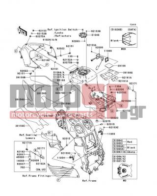 KAWASAKI - NINJA® ZX™-14 2010 -  - Fuel Tank - 39156-0161 - PAD,FUEL TANK COVER,CNT