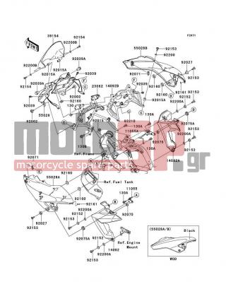 KAWASAKI - VERSYS® 2010 - Body Parts - Cowling - 55028-0355-660 - COWLING,SIDE,RH,M.S.BLACK