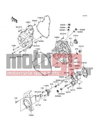 KAWASAKI - VERSYS® 2010 - Engine/Transmission - Engine Cover(s) - 132BC0670 - BOLT-FLANGED-SMALL,6X70