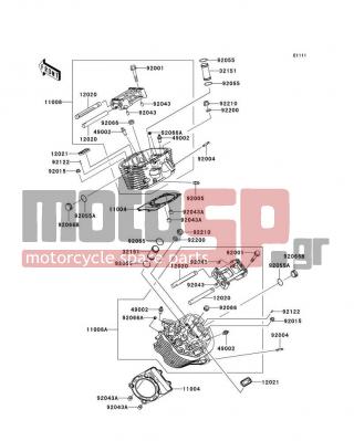 KAWASAKI - VULCAN® 900 CLASSIC LT 2010 - Engine/Transmission - Cylinder Head - 92043-1263 - PIN,6.2X8X14